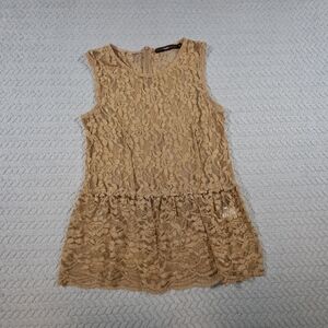 Hazel Beige Lace Top